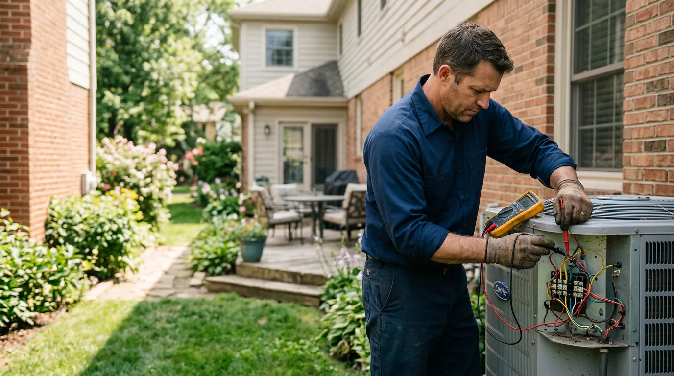 HVAC technician working near Adams, OK